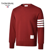 thombnail四條杠轉(zhuǎn)運紅色新年衣服本命年湯姆潮牌四道杠衛(wèi)衣大碼男女情侶裝 棗紅色 XL 3碼