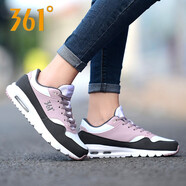 361°女鞋運(yùn)動(dòng)鞋女春季新款網(wǎng)面氣墊跑步鞋361度女子透氣跑鞋休閑鞋 361度白/玫瑰臟粉-革面 37