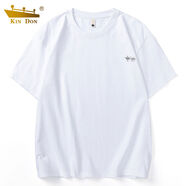 金盾（KIN DON）金盾純色短袖T恤男款白色半袖夏季衣服男士冰絲體恤純白打底衫男 白色-銀色標(biāo) S