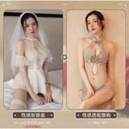 新娘婚紗制服誘惑床上性感睡衣 唯美浪漫新娘(送襪)+性感 旗袍 均碼 適合80-140斤