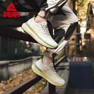 匹克（PEAK）態(tài)極科技跑鞋低幫厚底緩震保護(hù)透氣跑鞋回彈耐磨慢跑運(yùn)動(dòng)休閑鞋男 米黃/綠 41