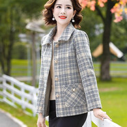 恰凡（QIAFAN）中老年女裝2025新款媽媽裝秋裝外套中年時(shí)尚洋氣春秋夾克格子衣服 米灰色 XL 建議115斤以?xún)?
                                         title=