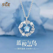 咕咕愛穗穗平安項(xiàng)鏈女生999銀吊墜輕奢鎖骨鏈女生七夕情人節(jié)禮物送女友 999銀藍(lán)桉與鳥項(xiàng)鏈證書+刻字