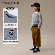 Teenie Weenie Kids小熊童裝24秋男女童經(jīng)典百搭休閑圓領(lǐng)羊毛毛衣 中灰色 130 cm