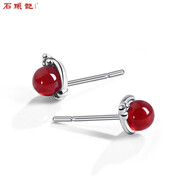 石頭記南方佳麗紅瑪瑙耳釘瑪瑙耳環(huán)時尚耳飾情人節(jié)禮物送女友