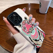 LISM創(chuàng  )意適用iPhone13ProMax硅膠蘋(píng)果15 12手機殼11防摔XR 14 Xs 彩繪老虎2408 iPhone6plus