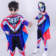 藍貝妮童裝賽羅奧特曼衣服春秋季男童套裝兒童秋裝蜘蛛俠小男孩超人服裝 歐布奧特曼+披風(fēng) 130 碼建議身高120CM