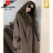皮爾卡丹（PIERRE CARDIN）羽絨服內(nèi)膽毛呢毛呢大衣女中長款2025冬季新款韓版高級感加厚外套 美拉德  加厚 XL 141-170斤