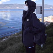 沖鋒.衣男女三合一可拆卸秋冬季加厚外套防風(fēng)防水戶(hù)外情侶登山服 女款黑色三合一-外套+水貂絨 S