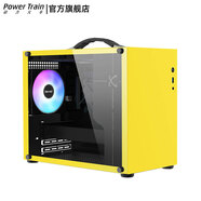 動力火車（PowerTrain）未知玩家X100手提機箱MATX主機箱便捷式小電腦側(cè)透玻璃緊湊型桌面DIY迷你白色ITX臺式機Type-C接口 未知玩家X100 黃色USB3.0