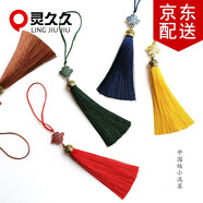 靈久久 流蘇穗子合金皇冠帽中國結(jié)吊穗飾品配飾書簽小流蘇手機掛件 紅色