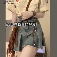 蝶嬌諾（DIEJIAONUO）連衣裙女裝2025年夏季新款韓版甜辣妹小個子學院風穿搭牛仔短裙子 裙子 S