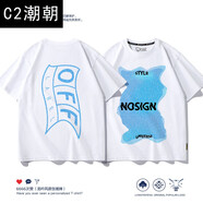 C2潮朝宋亞軒同款t恤短袖男女衣服明星潮牌2021新款純棉寬松ins夏季半袖 白色 XXL 185