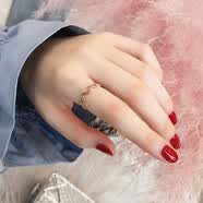 芊芽 食指戒指女風(fēng)網(wǎng)紅個(gè)性潮尾戒極細(xì)指環(huán)七夕節(jié)日520禮物高端禮盒裝 曲線戒指 美號(hào)5號(hào)
