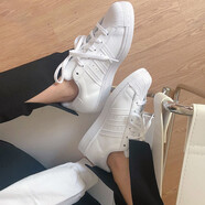ADIDAS阿迪達(dá)斯經(jīng)典時(shí)尚貝殼頭運(yùn)動(dòng)板鞋（三葉草系列休閑小白鞋男女） 白色 EF5399 38.5