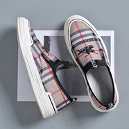 柯盾（KEDUN）帆布鞋男夏季透氣布鞋輕便套腳板鞋百搭運動(dòng)休閑鞋子一腳蹬懶人樂(lè )福鞋 卡其色 41