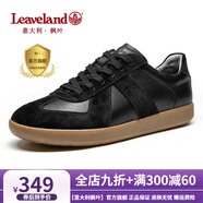 楓葉（leaveland）意大利男鞋2025新品真牛皮復古情侶款德訓鞋戶外男士運動休閑板鞋 【升級版抑菌】黑色（皮鞋碼） 42