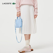 LACOSTE法國鱷魚女裝簡約休閑松緊褲腰平滑百褶A型中長款半身裙|JF8050 70V/米白色 XS