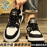 啄木鳥面包男鞋2025新款春秋小眾原創(chuàng)黑白熊貓板鞋冬季百搭休閑運(yùn)動潮鞋 黑白【升級款】 42