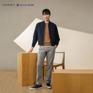 TOMMY HILFIGER男裝純棉紙感府綢商務(wù)通勤小繡標(biāo)直筒西裝褲長(zhǎng)褲休閑褲 煙灰色PR2 29 （推薦：100-120斤）
