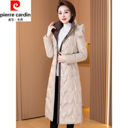 皮爾卡丹（pierre cardin）長款過膝羽絨服女款2025年新款時尚洋氣修身輕奢品牌中長款冬季 杏色 M