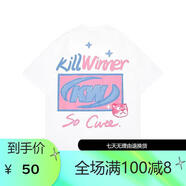 KILLWINNER萬有引力手繪涂鴉老虎頭印花情侶短袖t恤男女上衣 白色 優(yōu)質(zhì)版純棉 M