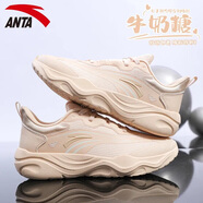 安踏（ANTA）女鞋輕便跑步鞋夏季新款凌云軟底減震休閑運(yùn)動(dòng)鞋女健身跳繩鞋 煙塵棕 【牛奶糖2】 37.5