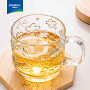 樂(lè )唯詩(shī)櫻花浮雕玻璃水杯飲料杯果汁杯茶杯咖啡杯 櫻花杯【透明 460ml】