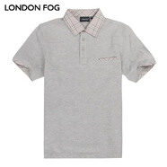 倫敦霧（London Fog）純棉時尚翻領(lǐng)男士商務(wù)休閑短袖T恤襯衣領(lǐng)半袖polo衫 Y1 160/80B(46)
