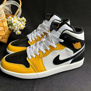 耐克（NIKE）【極速發(fā)貨】耐克 Air Jordan 1 AJ1 UNC 亮皮北卡藍復古籃球鞋 DQ8423-701  黑白黃 40