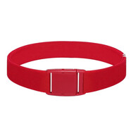 緹彩娜可調節女生腰帶彈力松緊男女童中小學(xué)生褲帶小女孩青少年皮帶兒童 紅色配紅插扣 推薦55-110斤使用