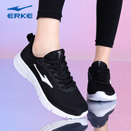鴻星爾克（ERKE）女鞋運動鞋跑步鞋2025夏季新款爾克網(wǎng)面輕便網(wǎng)鞋透氣休閑鞋女跑鞋 正黑/爾克白3297 40