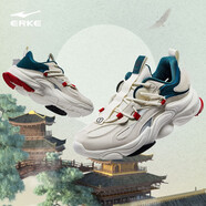 鴻星爾克（ERKE）男鞋跑步鞋減震耐磨輕質(zhì)軟底鞋男拼接紅星旗艦舒適時(shí)尚百搭慢跑鞋 003橡芽白數字青/大學(xué)紅（男款） 41