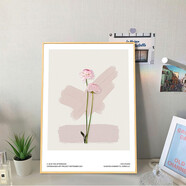 槐序 Port painting 北歐工作室擺畫植物花卉粉色掛畫臥室床頭裝飾畫 x1525 40*60cm油畫布ps金框