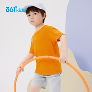 361°童裝男女童短袖針織衫夏季新款速干透氣兒童T恤中大童冰爽t恤 亮橘色1204 150 cm【大童】