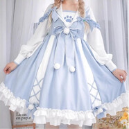 唐努烏（Tang Nu wu）洛麗塔甜美可愛(ài)公主Lolita少女蝴蝶結lo正連衣裙 貓爪 M