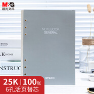 晨光(M&G)文具25K/6孔橫線活頁本子替芯 線圈紙 活頁筆記本替換內(nèi)芯 100頁/包 單本APY9JT74