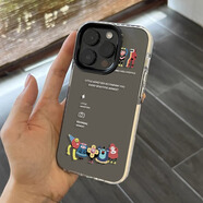 鹿途者 DEERWALKins卡通小怪獸適用iPhone15Promax手機殼蘋果13pro新款12硅膠軟殼15pro透明14pm小眾高級感保護套 白邊框-小怪獸 iPhone 16 Pro Max