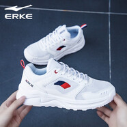 鴻星爾克女鞋運動(dòng)鞋女品牌旗艦秋冬季紅星網(wǎng)面透氣休閑跑步鞋女款老爹鞋R 正白/墨水藍2227 38