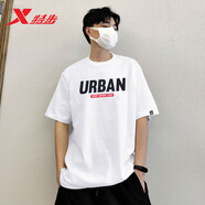 特步（XTEP）短袖T恤衫秋季潮流透氣男字母印花潮流時(shí)尚體恤上衣圓領(lǐng)半袖T恤 0097白色【80%棉20%聚酯纖維】 S 165