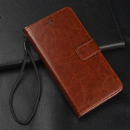 欣迪斯 蘋果5S手機殼iPhone5保護(hù)皮套SE外殼五代翻蓋式防摔軟硅膠全包邊保護(hù)套防摔 棕色 蘋果5/5S【送鋼化膜+掛繩】