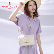 夢(mèng)特嬌（MONTAGUT）2025包包女包牛皮小香風(fēng)單肩包簡(jiǎn)約女包斜挎女士包母親節禮物 白色小號R7512024023