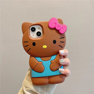 萌續適用iphone15promax可愛(ài)立體卡通kt貓咪新款蘋(píng)果14手機殼13p少女心馬東錫11全包12p防摔硅膠保護套 立體卡通棕色HelloKitty貓 iPhone x/xs