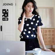 嬌鼎【商場(chǎng)同款】波點(diǎn)T恤女文藝感簡(jiǎn)約氣質(zhì)夏體恤上衣顯瘦CJAJ319 波點(diǎn)印象 M