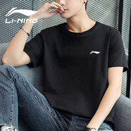 李寧（LI-NING）t恤男短袖衣服運動服飾籃球體恤夏季2025冰絲速干跑步男士健身裝 新基礎(chǔ)黑 L