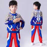 ULTRAMAN奧特曼衣服正版男童賽羅衛衣套裝新款女孩蜘蛛俠春秋長(cháng)袖兩件套裝 【賽羅】春秋衛衣套裝 130 cm