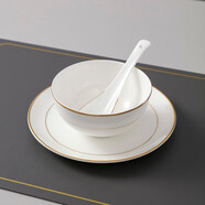 國濤骨瓷餐具擺臺四件套酒店會(huì )所碗碟盤(pán)套裝陶瓷新中式可印字定制logo 三件套B款 3件套