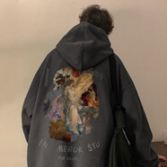 主意范胖子大碼重磅解構(gòu)衛(wèi)衣男加肥大碼潮牌寬松連帽外套頭春秋冬裝美式 深灰色 5XL 200-230斤