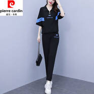 皮爾卡丹（pierre cardin）休閑套裝女夏季新款韓版寬松百搭氣質(zhì)休閑時(shí)尚洋氣兩件裝顯瘦