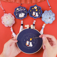 東方美繡刺繡diy自繡掛件平安符荷包蘇繡平安福香囊禮物繡品創(chuàng)意手工飾品 寄明月【雙香料】